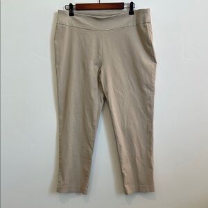 Attyre Ankle-Length Cropped Pants, Tan, Pull-on Style Size 14